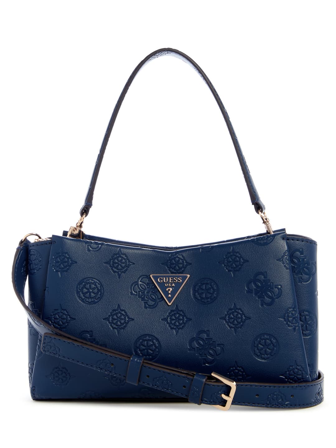 Women's Midnight Blue Logo Embossed Monogram Tisha Crossbody Bag