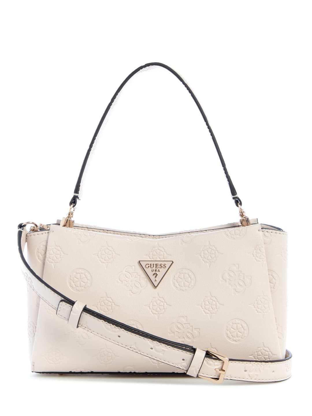Women's White Logo Embossed Monogram Tisha Crossbody Bag