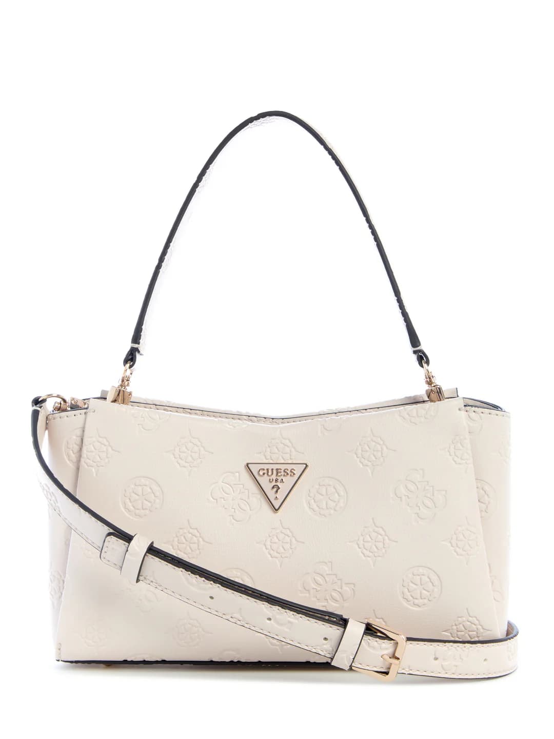 Women's White Logo Embossed Monogram Tisha Crossbody Bag