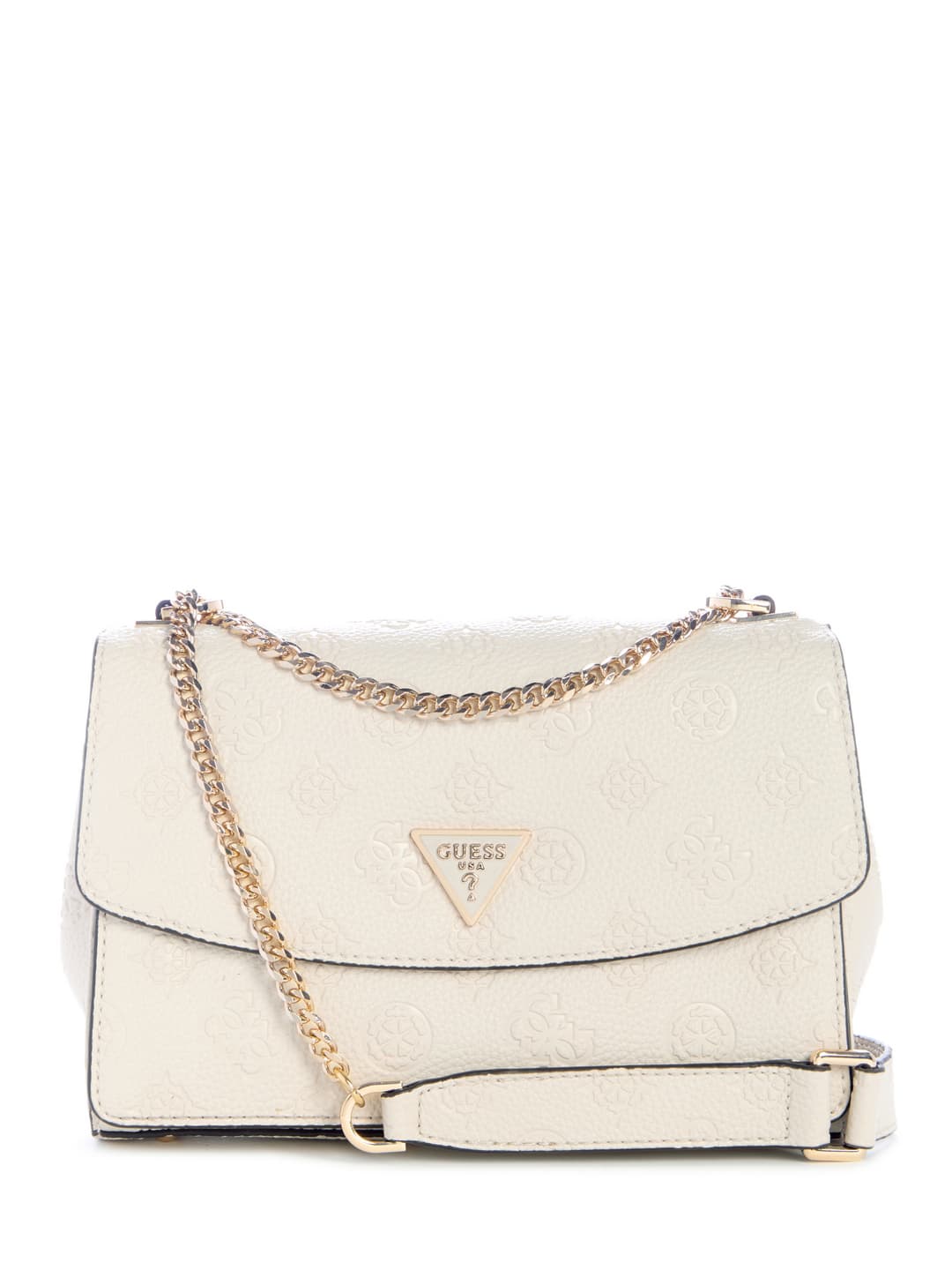 Women's White Bone Logo Embossed Monogram Cresidia Crossbody Bag
