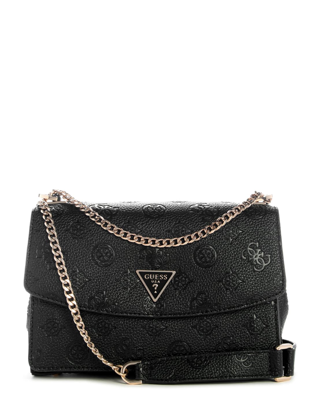 Women's Black Logo Embossed Monogram Cresidia Crossbody Bag