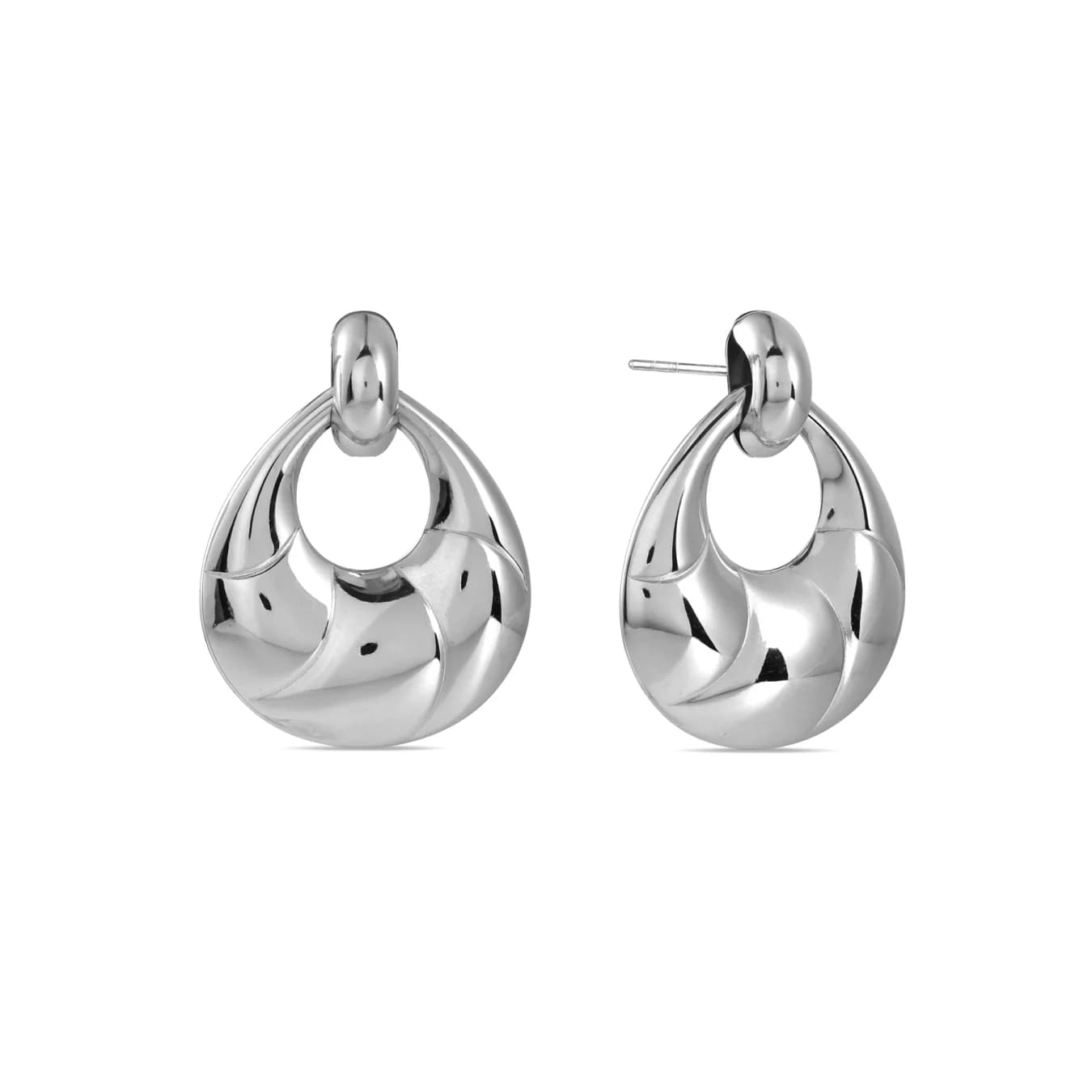 Women's Silver Melt Loop Earrings