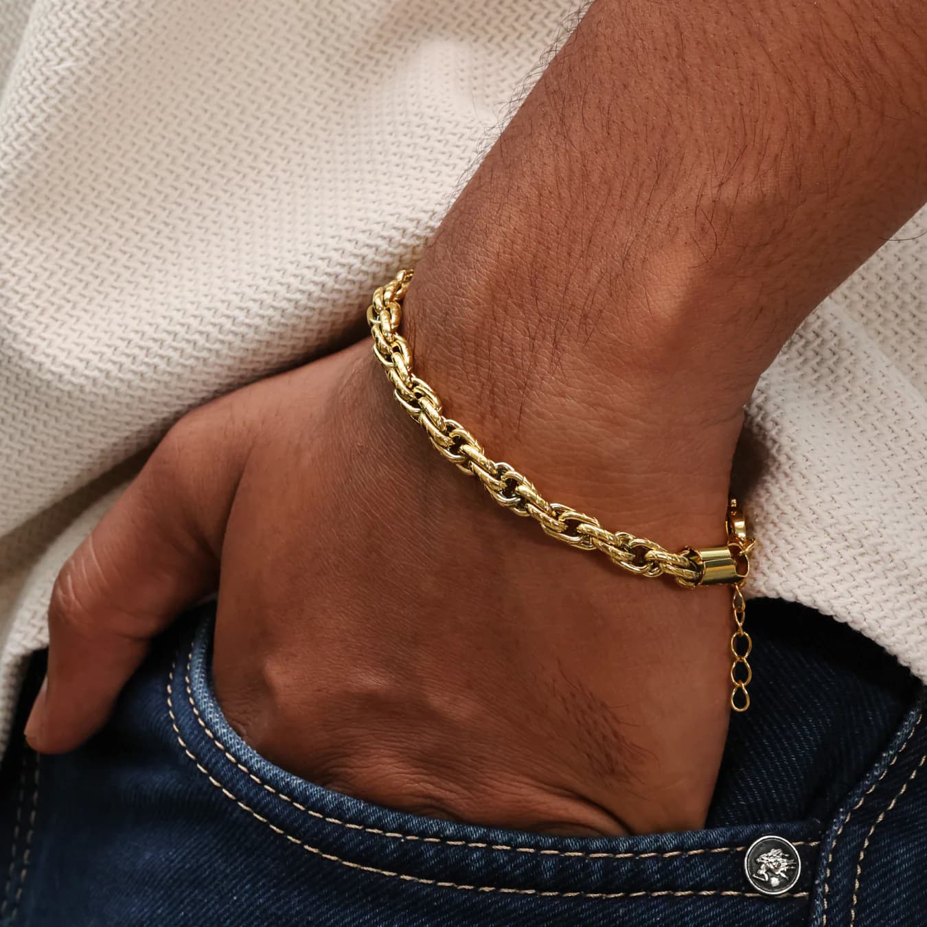 Men's Gold Rugged Flow Bracelet
