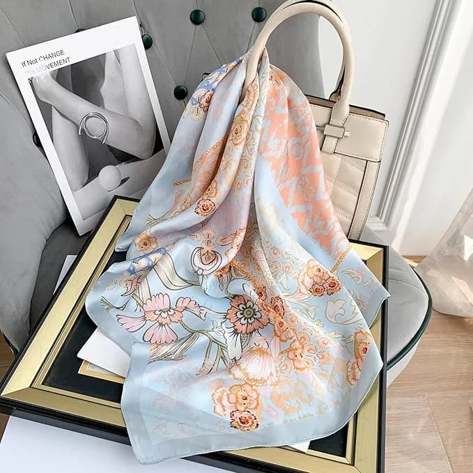 Women's Multicolor Printed Satin Scarf