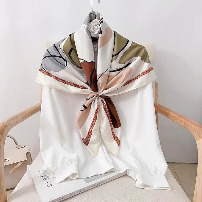 Women's Multicolor Printed Satin Scarf