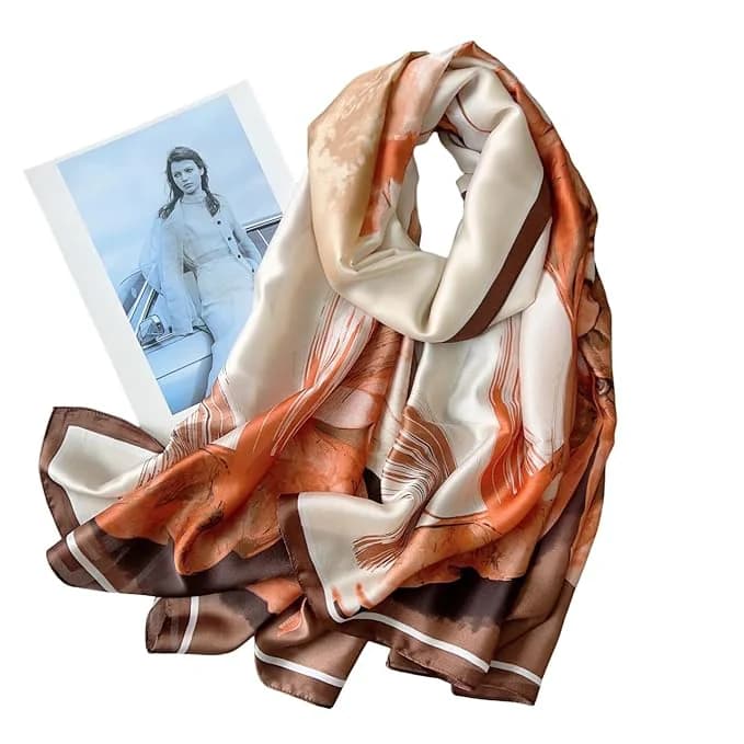 Women's Multicolor Printed Satin Scarf