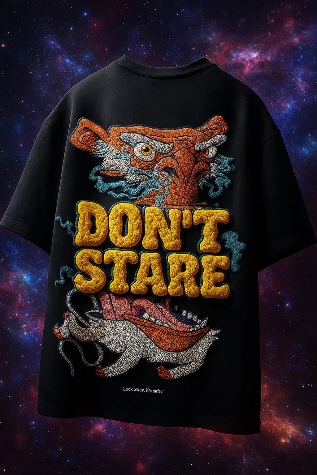 Men's Black Casual Oversized Fit Half Sleeves Printed Tshirt