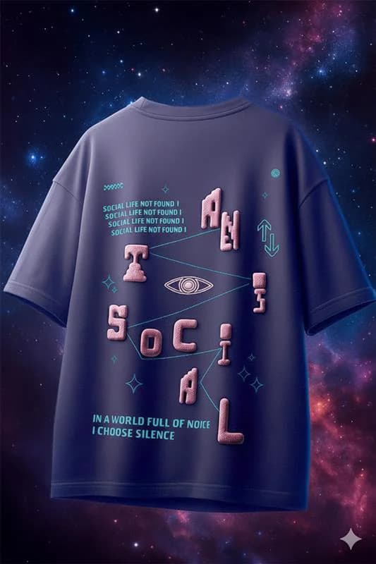 Men's Purple Casual Oversized Fit Half Sleeves Printed Tshirt