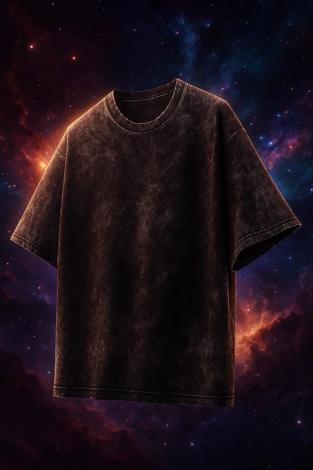 Men's Brown Casual Oversized Fit Half Sleeves Printed Tshirt