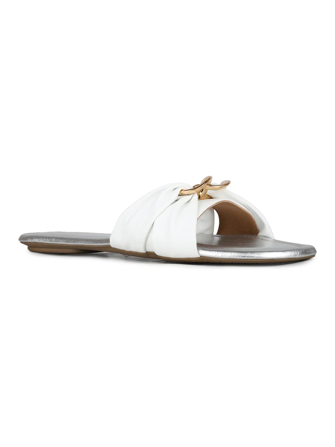 Women's White Casual Round Toe Slip-Ons Sandals