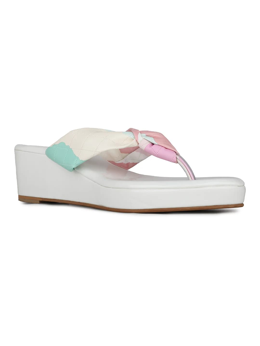 Women's White Casual Round Toe Wedges Sandals