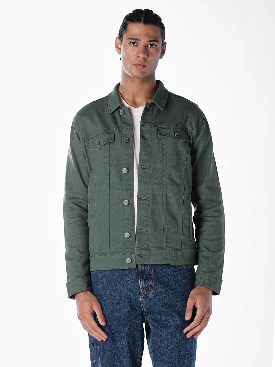 Men's Green Casual Regular Fit Full Sleeves Jackets