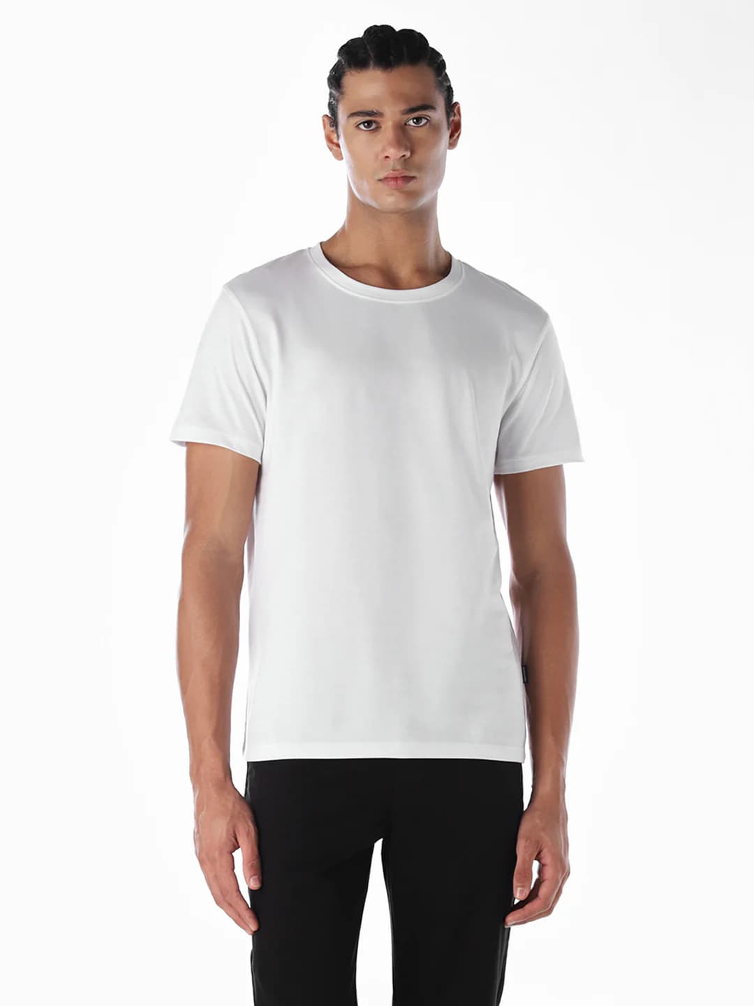 Men's White Casual Regular Fit Half Sleeves Tshirt