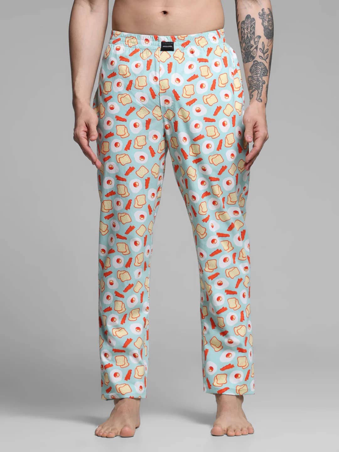 Men's Blue Casual Regular Fit Printed Pyjama