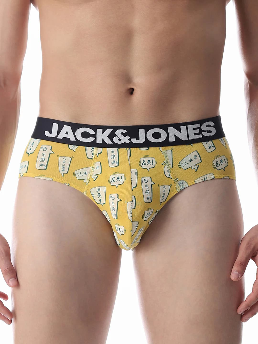 Men's Orange Casual Printed Brief
