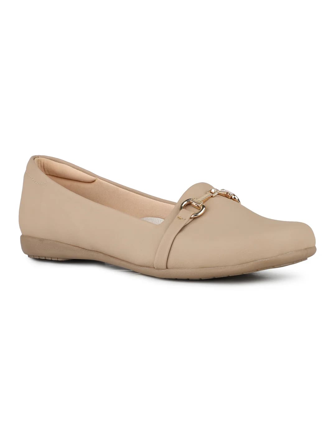 Women Brown Casual Pointy Toe Solid Flat Loafers