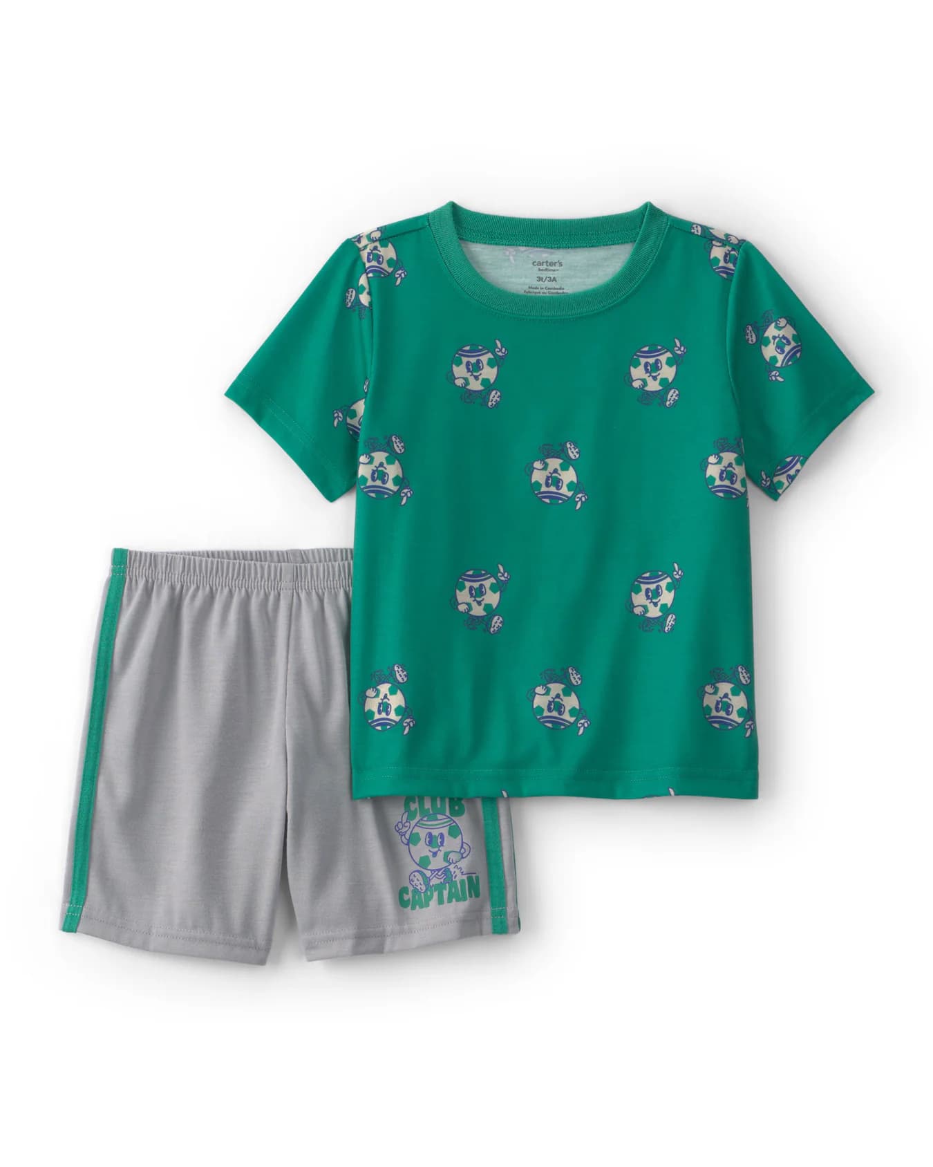 Toddler Boy Assorted Soccer Half-Sleeve Loose Fit 2-Piece Pajama Set