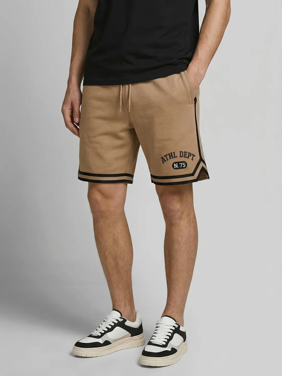 Men's Brown Casual Baggy Fit Mid Rise Shorts