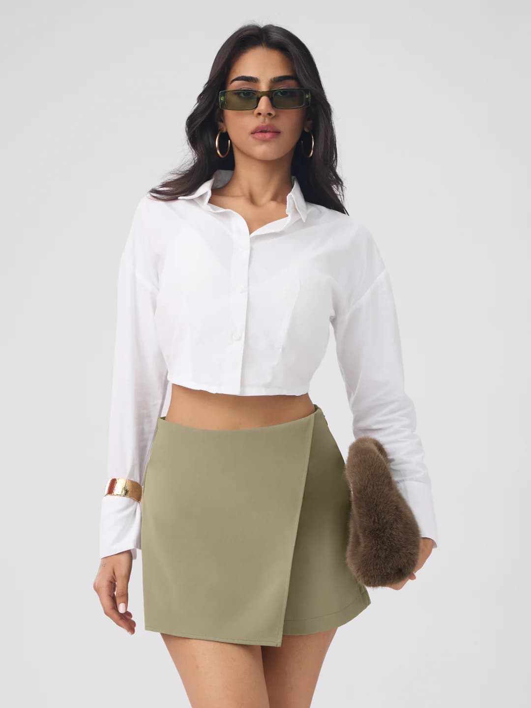 Women's Green Casual Regular Fit Solid Skorts