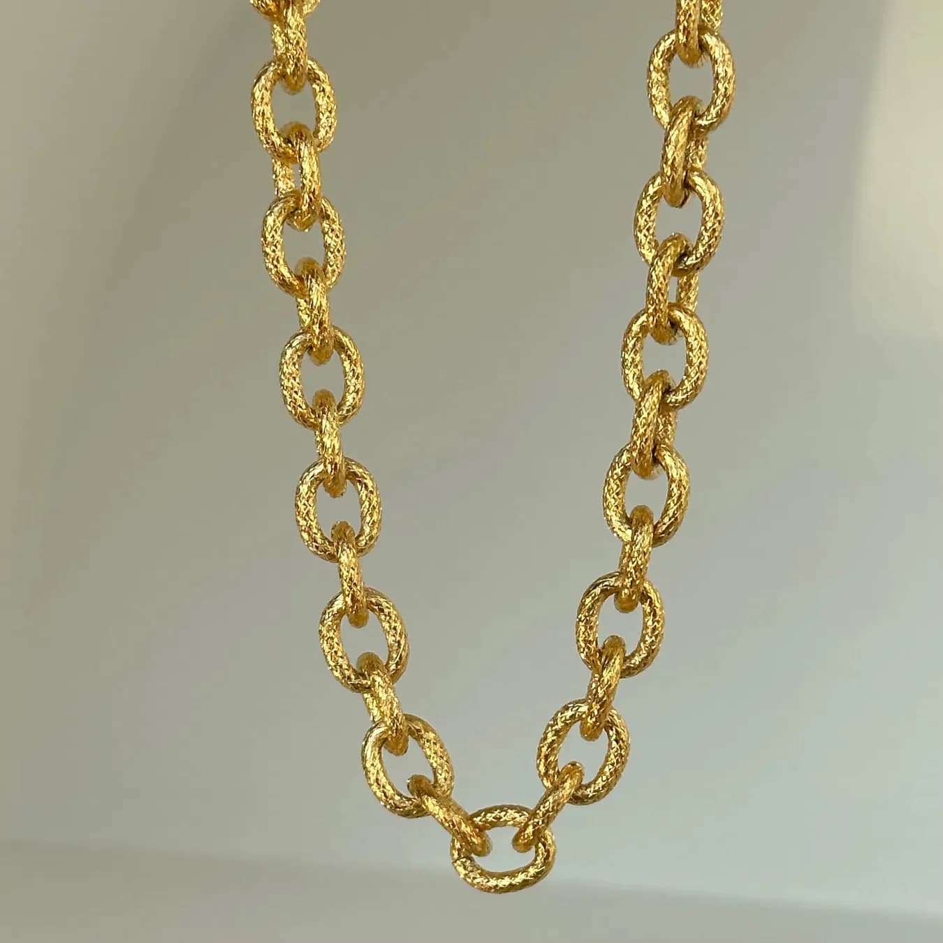 Women's Helios Gold Textured Link Chain Necklace