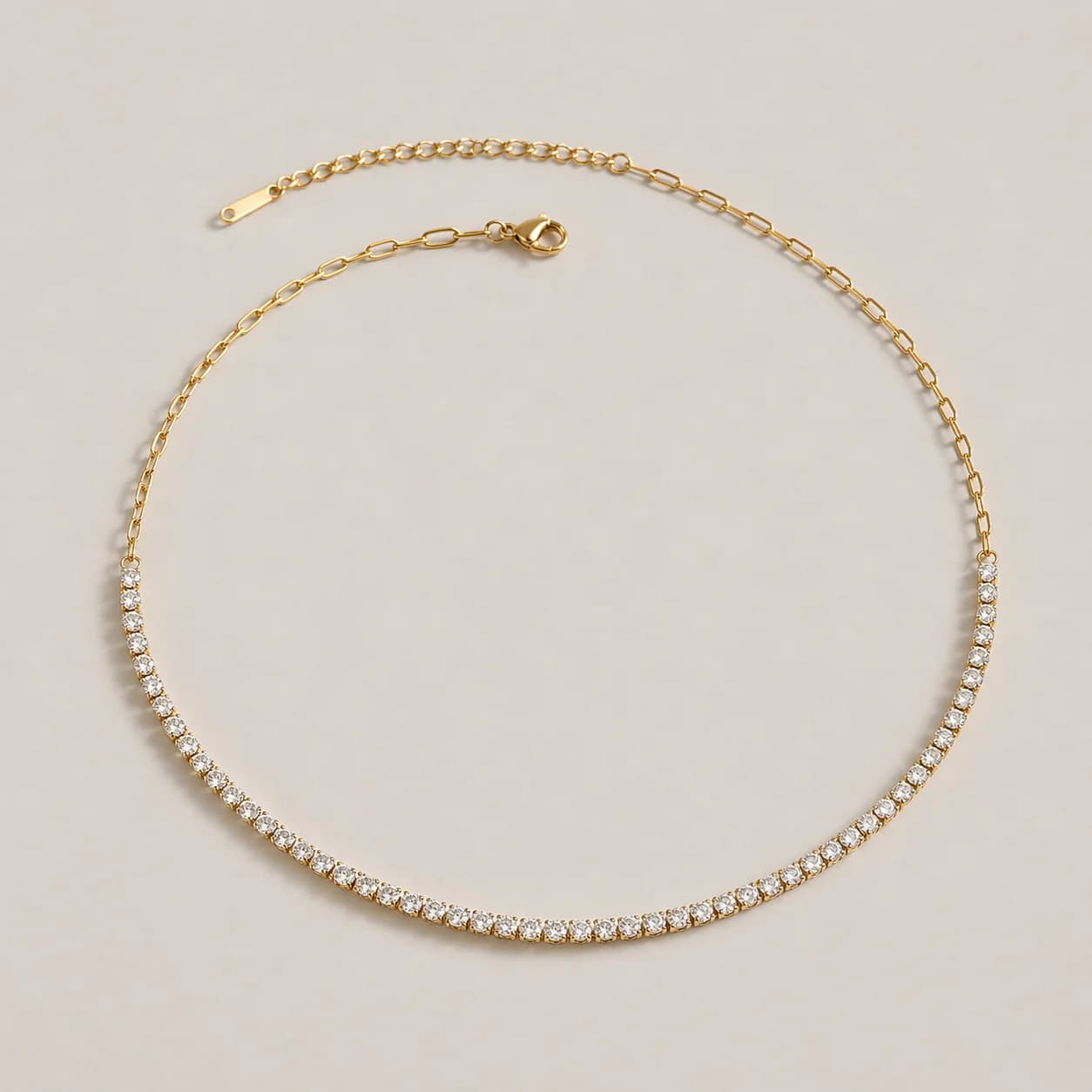 Women's Glint Minimal Gold Tennis Chain Necklace