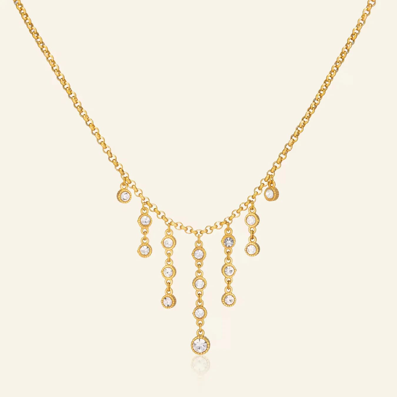 Women's Elara Cascading Zircon Drop Necklace in Gold Tone