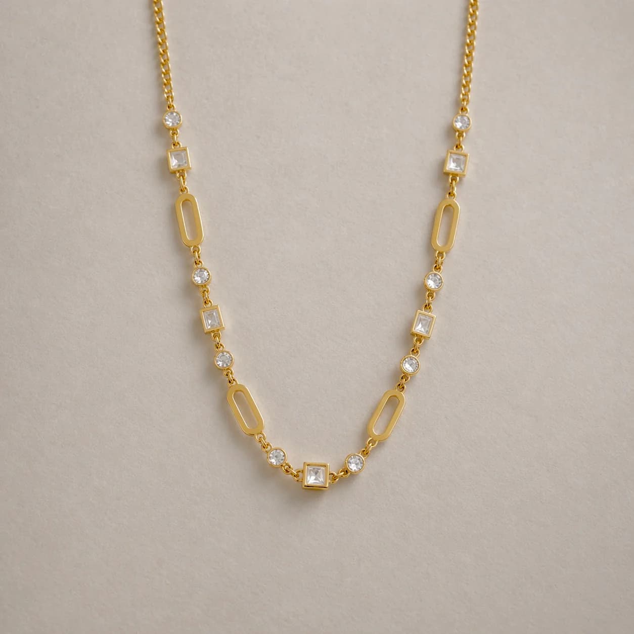 Women's Elise Gold Necklace with Mixed Crystal Details
