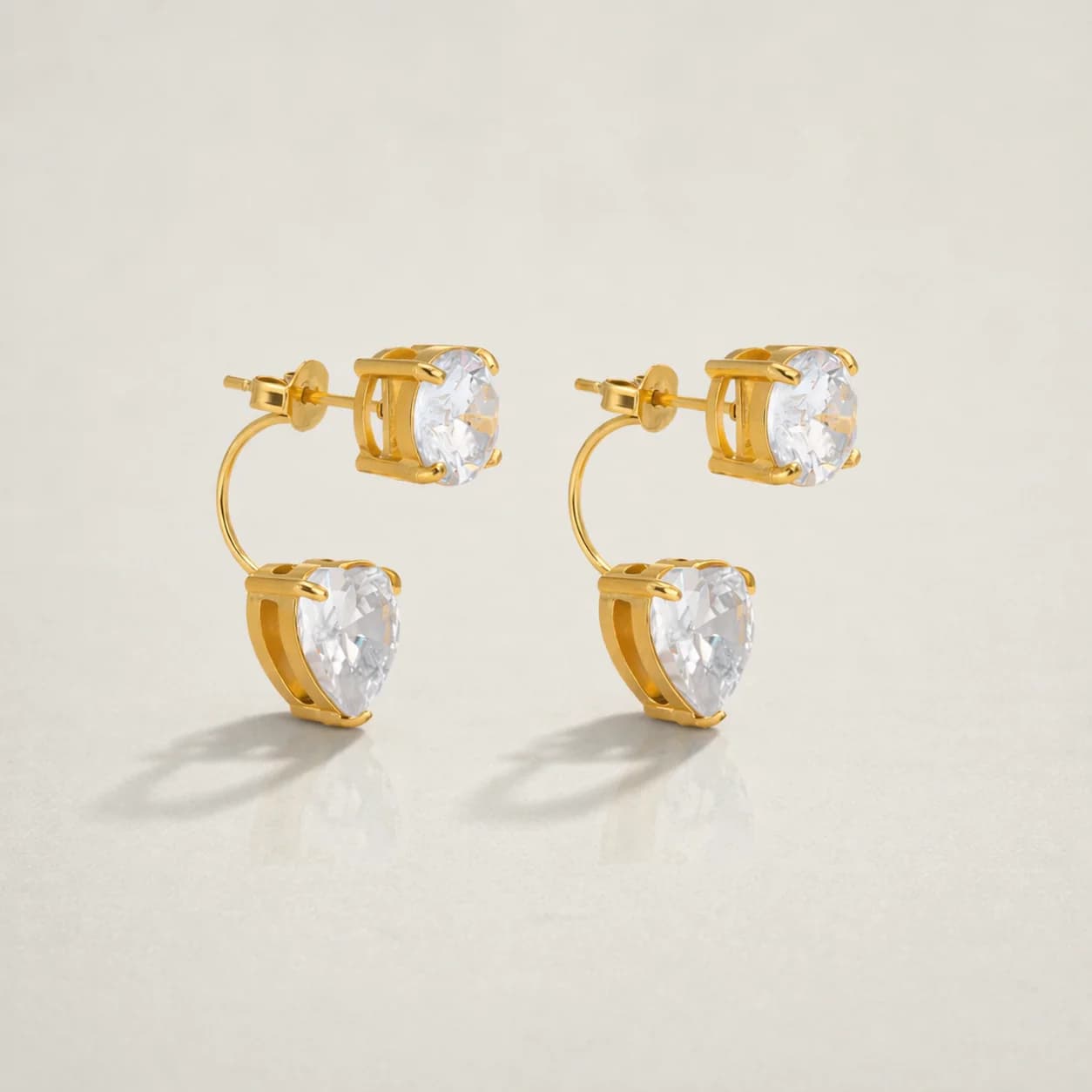 Women's Cora Double Crystal Illusion Hoops In Gold Tone
