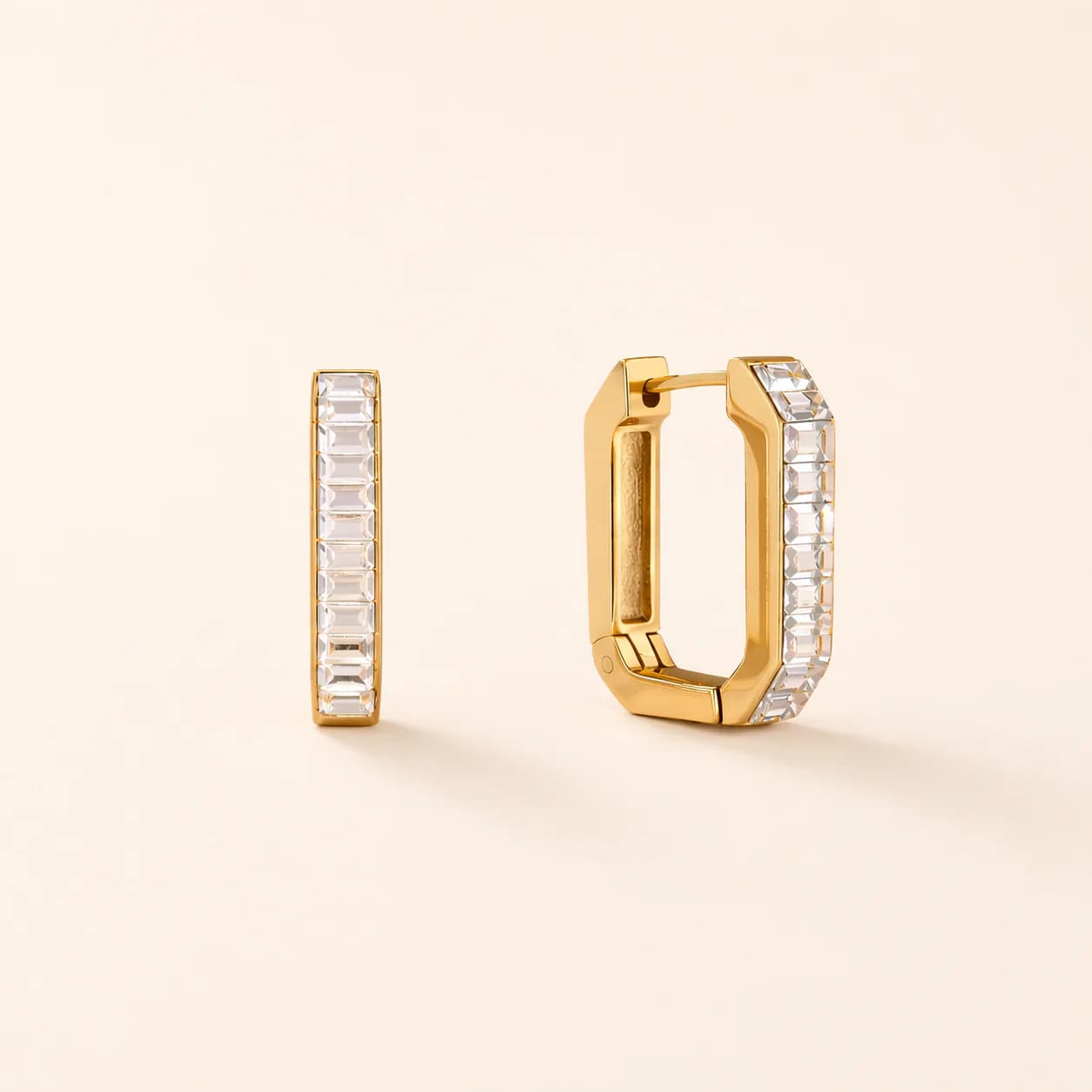 Women's Linea Geometric Crystal Hoops In Gold Tone