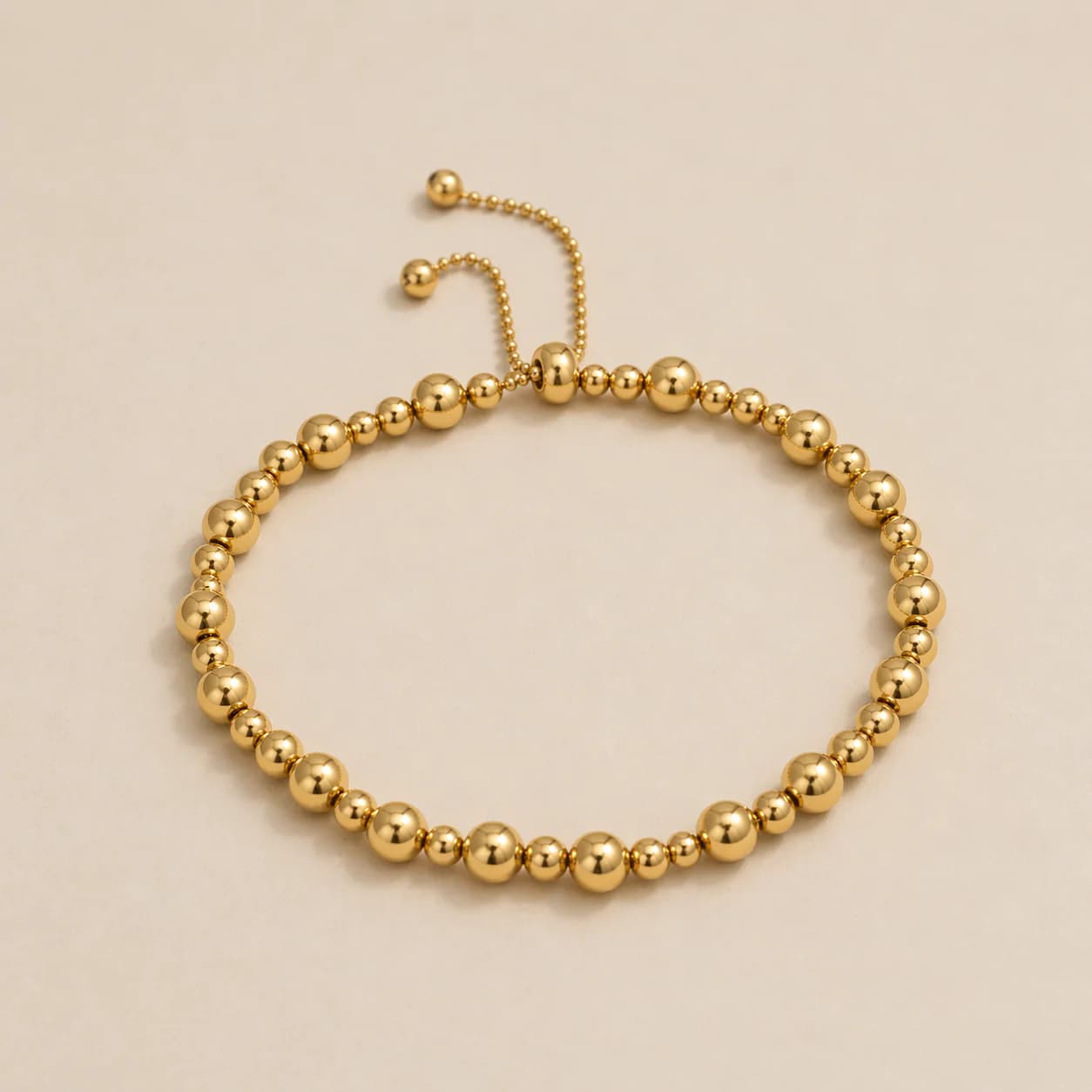Women's Eclat Gold Beaded Adjustable Bracelet
