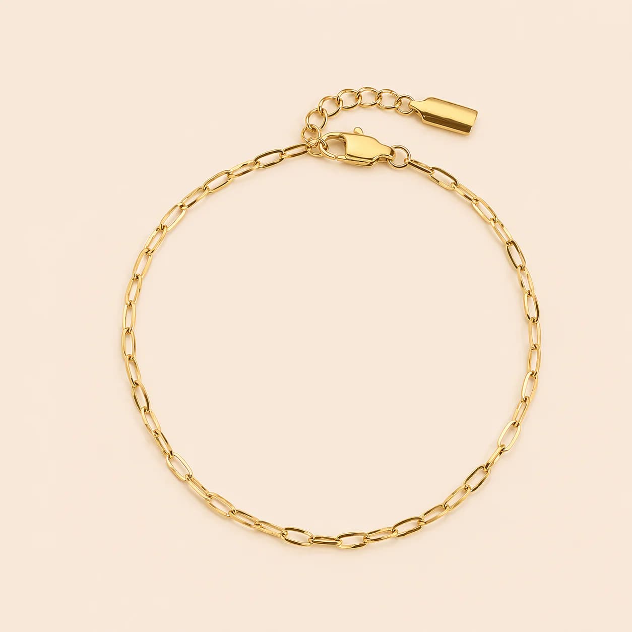 Men's Anchor Gold Minimal Link Chain Bracelet in Gold Tone