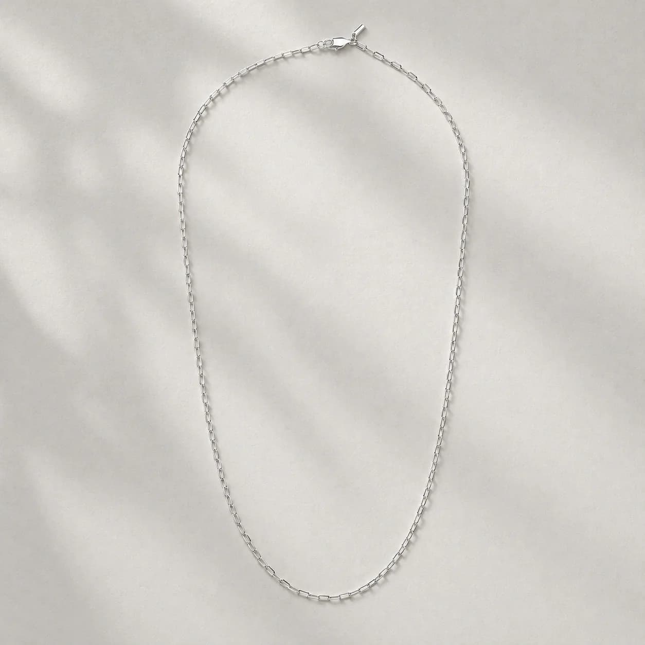 Men's Anchor Silver Minimal Link Chain Necklace in Silver Tone