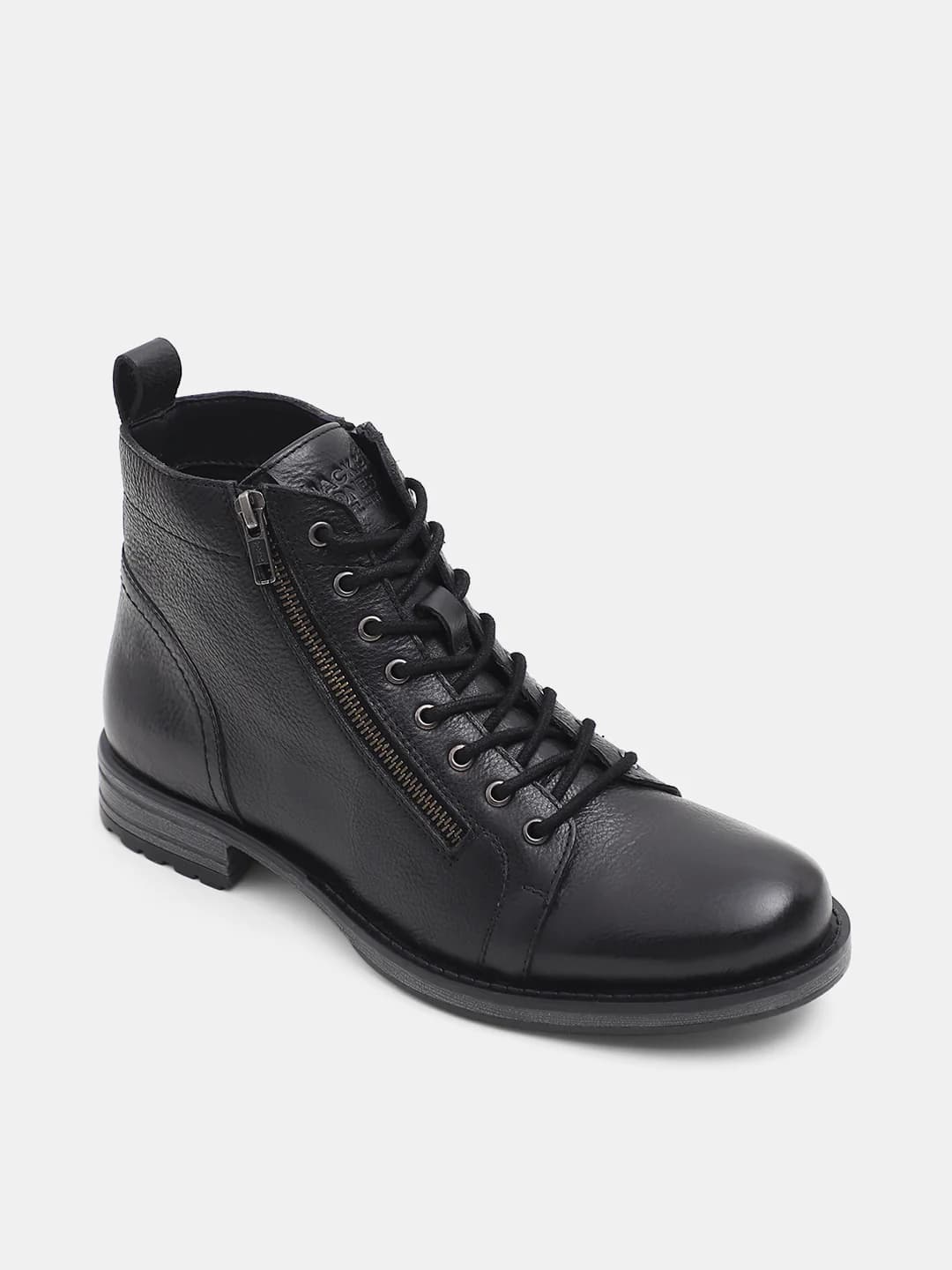 Men's Black Casual Round Toe Ankle Boots