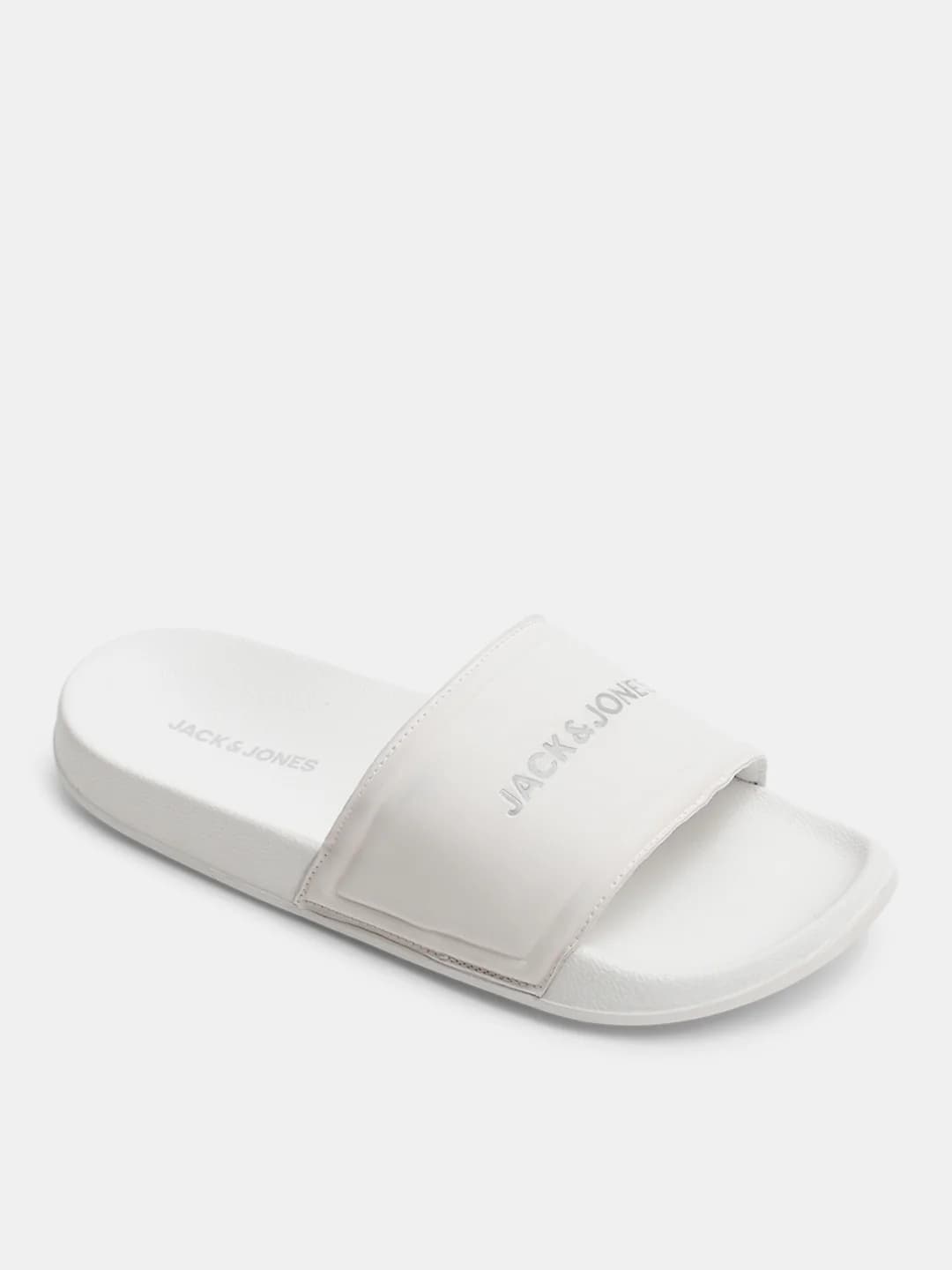Men's White Casual Round Toe Slides