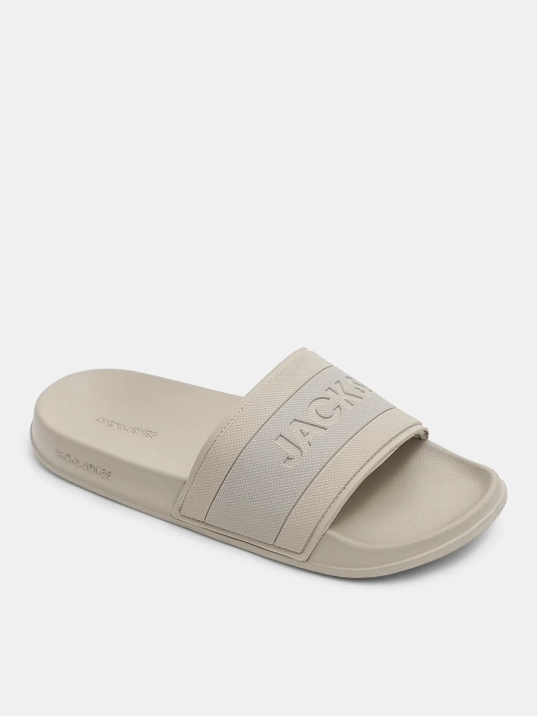 Men's Beige Casual Round Toe Slides