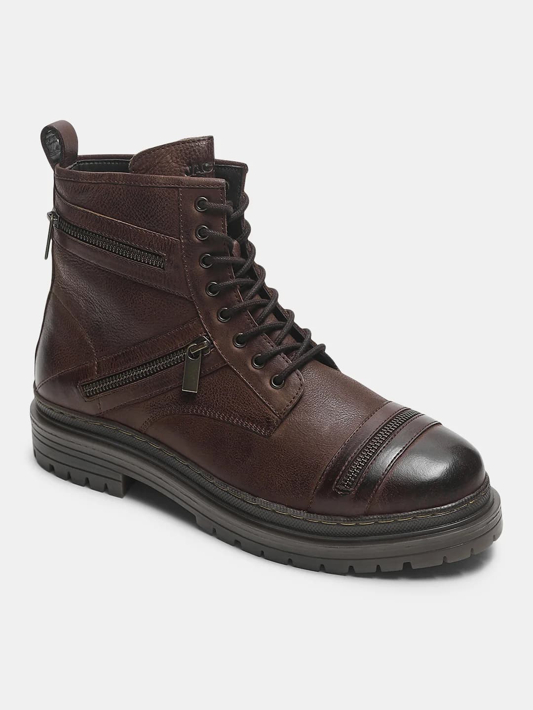 Men's Brown Casual Round Toe Ankle Boots