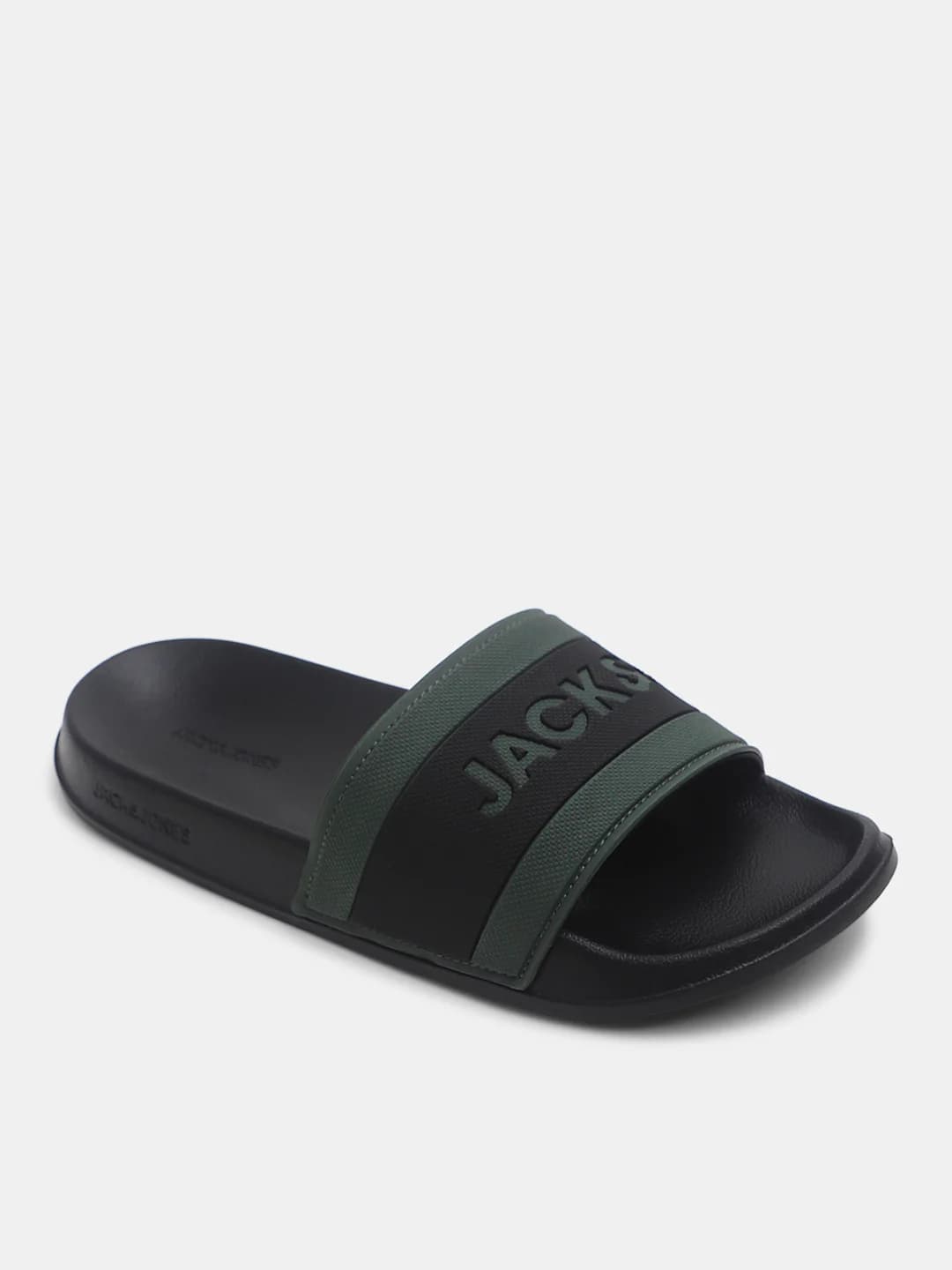 Men's Black Casual Round Toe Slides
