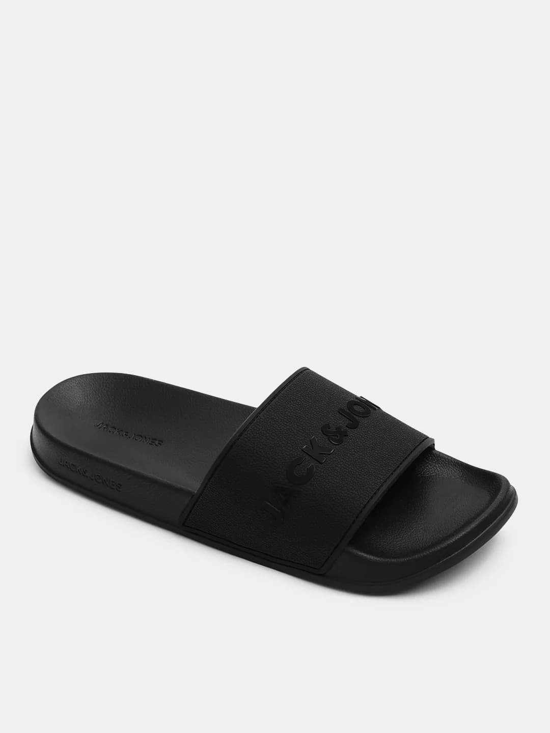 Men's Black Casual Round Toe Slides
