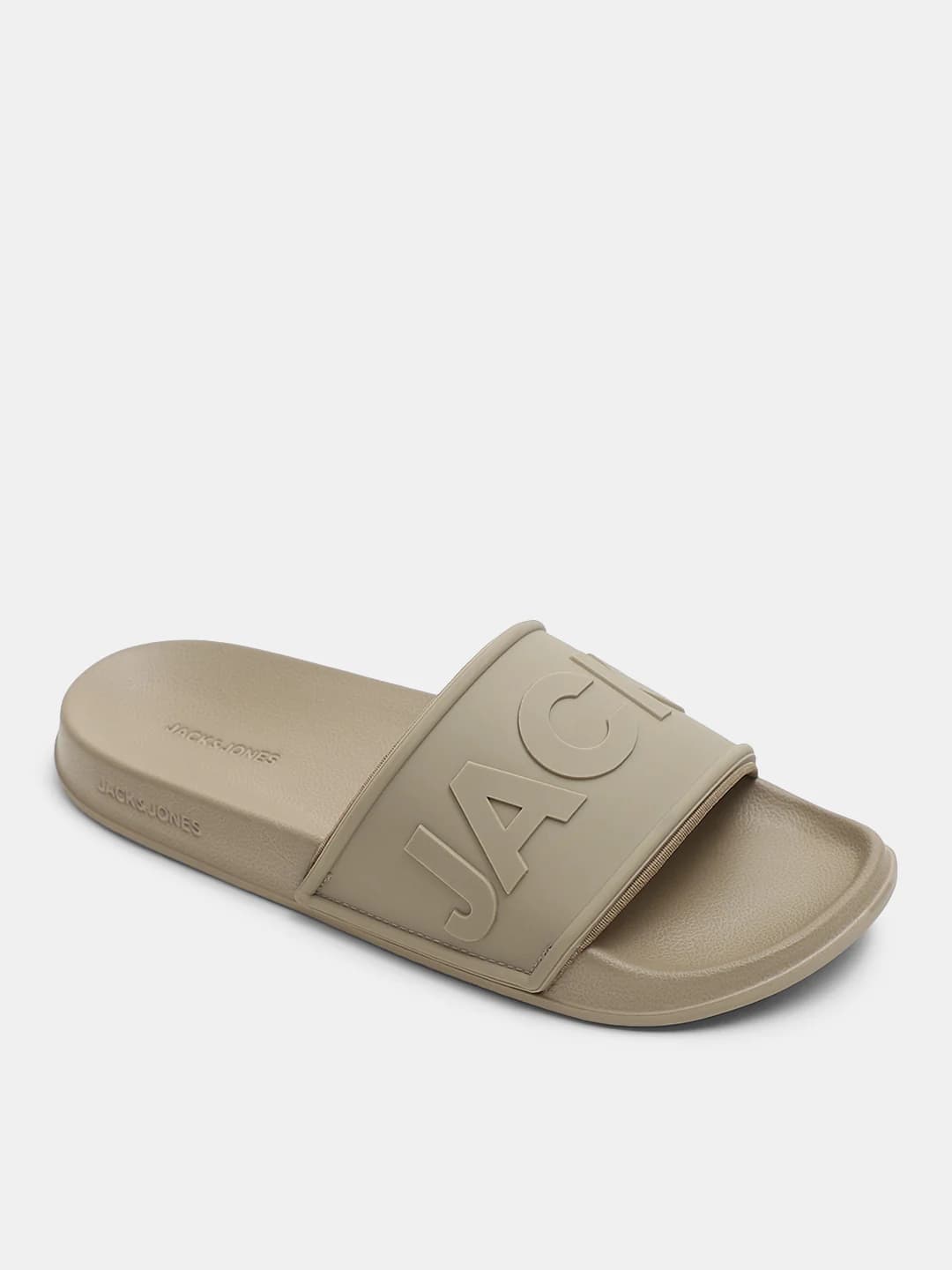 Men's Beige Casual Round Toe Slides
