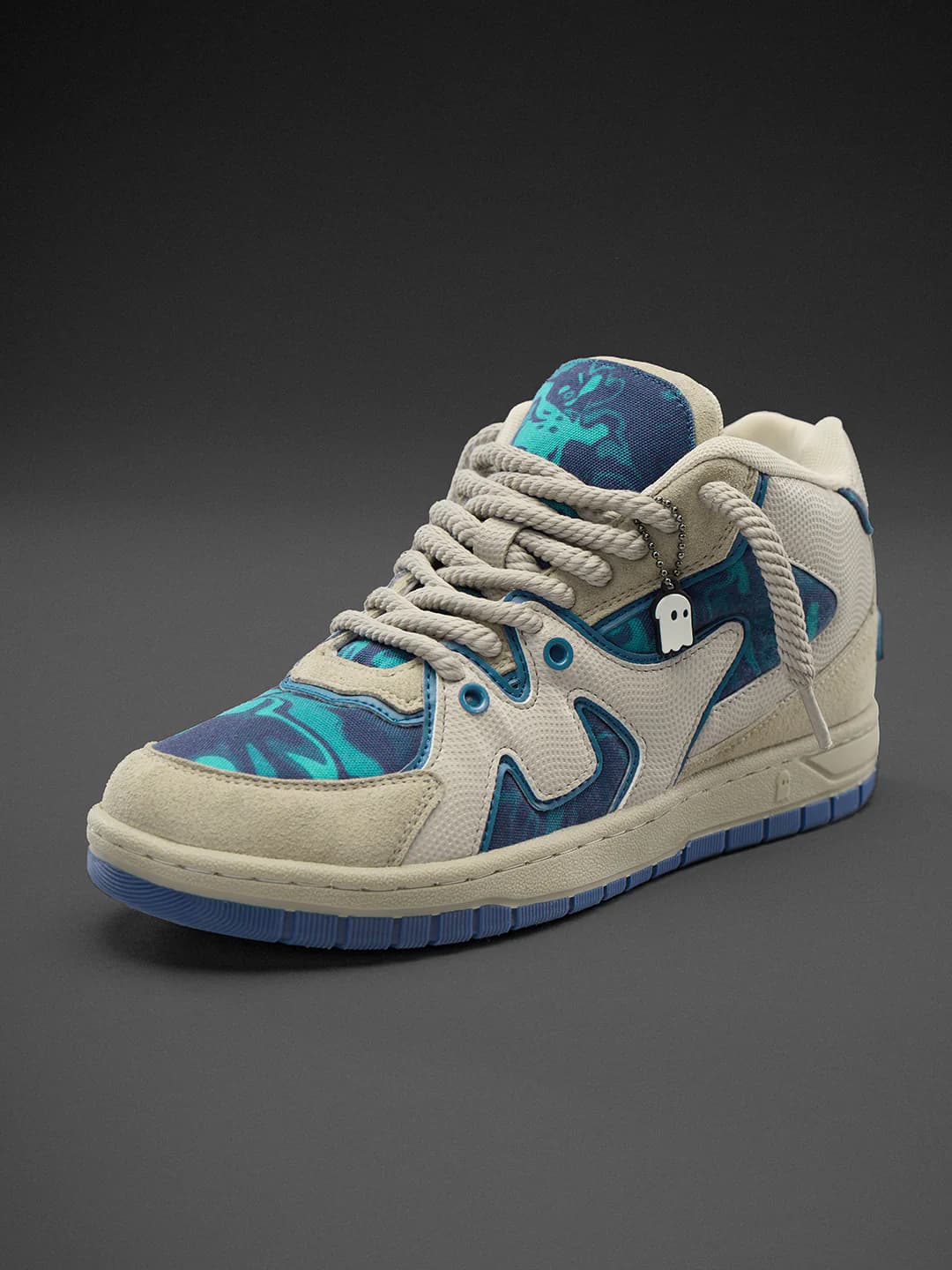 Men's Multicolor Polyurethane Lace-Up Mid-Top Sneakers