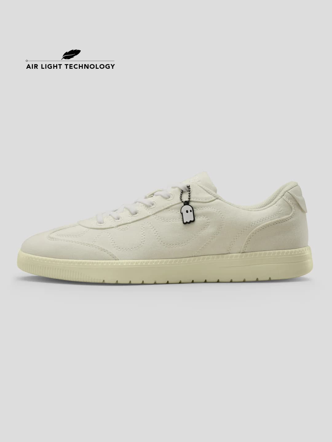 Men's Off White Canvas Lace-Up Low-Top Sneakers