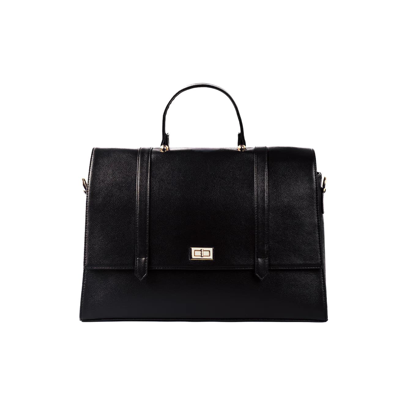 Women's Black Textured Non-Padded Vegan Leather Finish Convertible Backpack