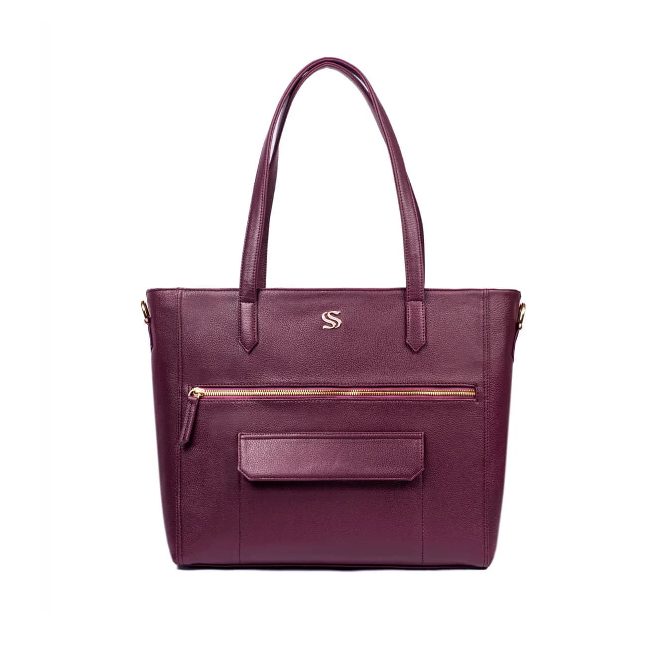 Women's Purple Textured Non-Padded Vegan Leather Finish Tote Bag