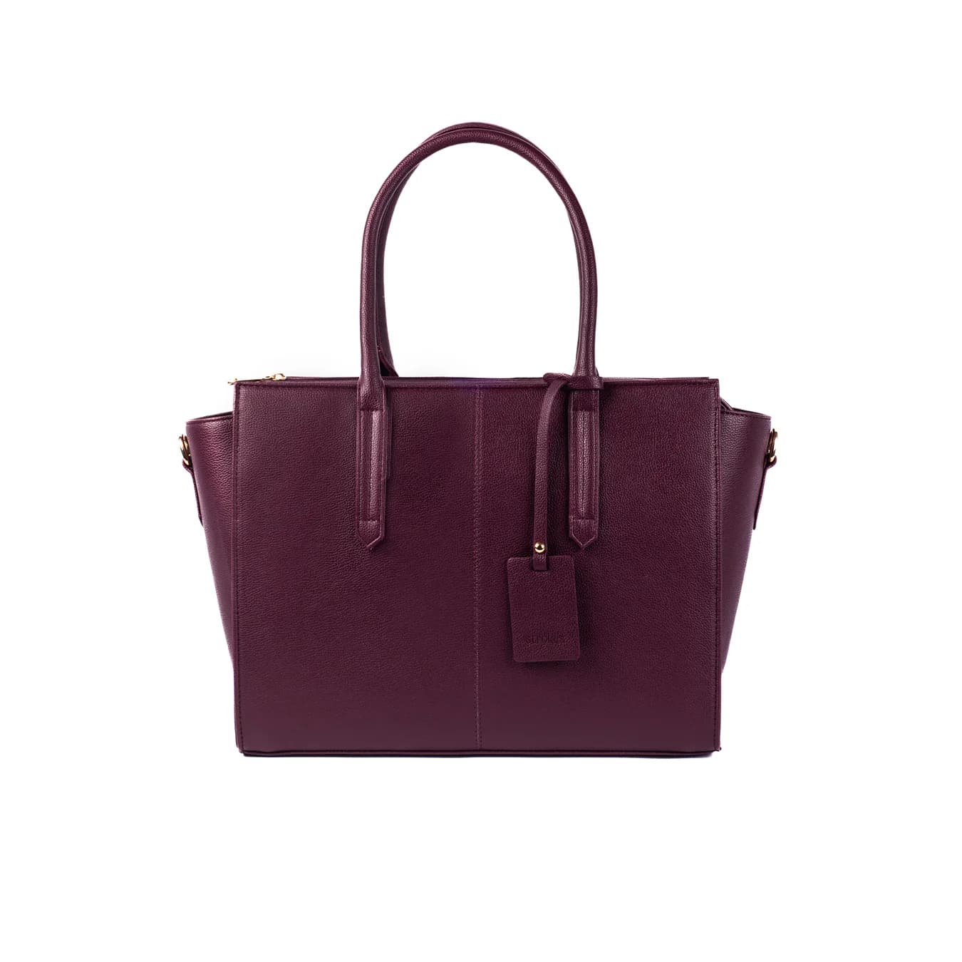 Women's Purple Textured Non-Padded Vegan Leather Finish Tote Bag