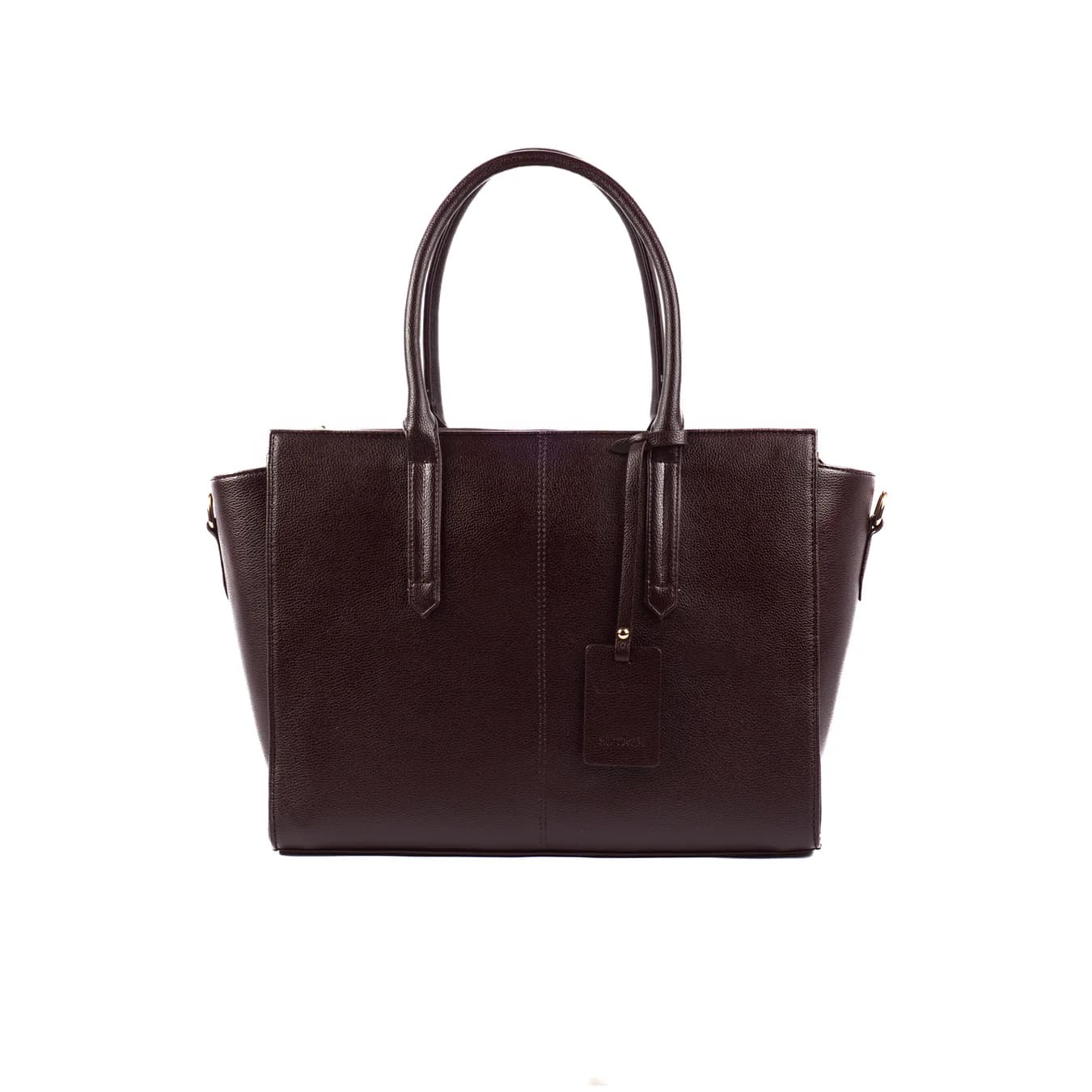 Women's Brown Textured Non-Padded Vegan Leather Finish Tote Bag