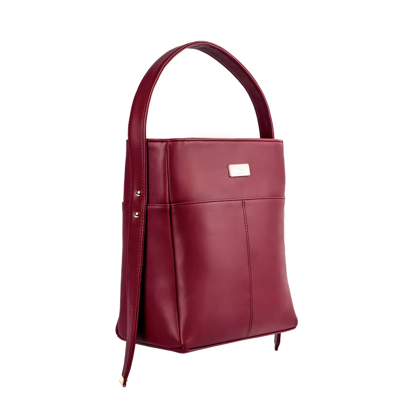 Women's Red Solid Non-Padded Matte Bucket Bag