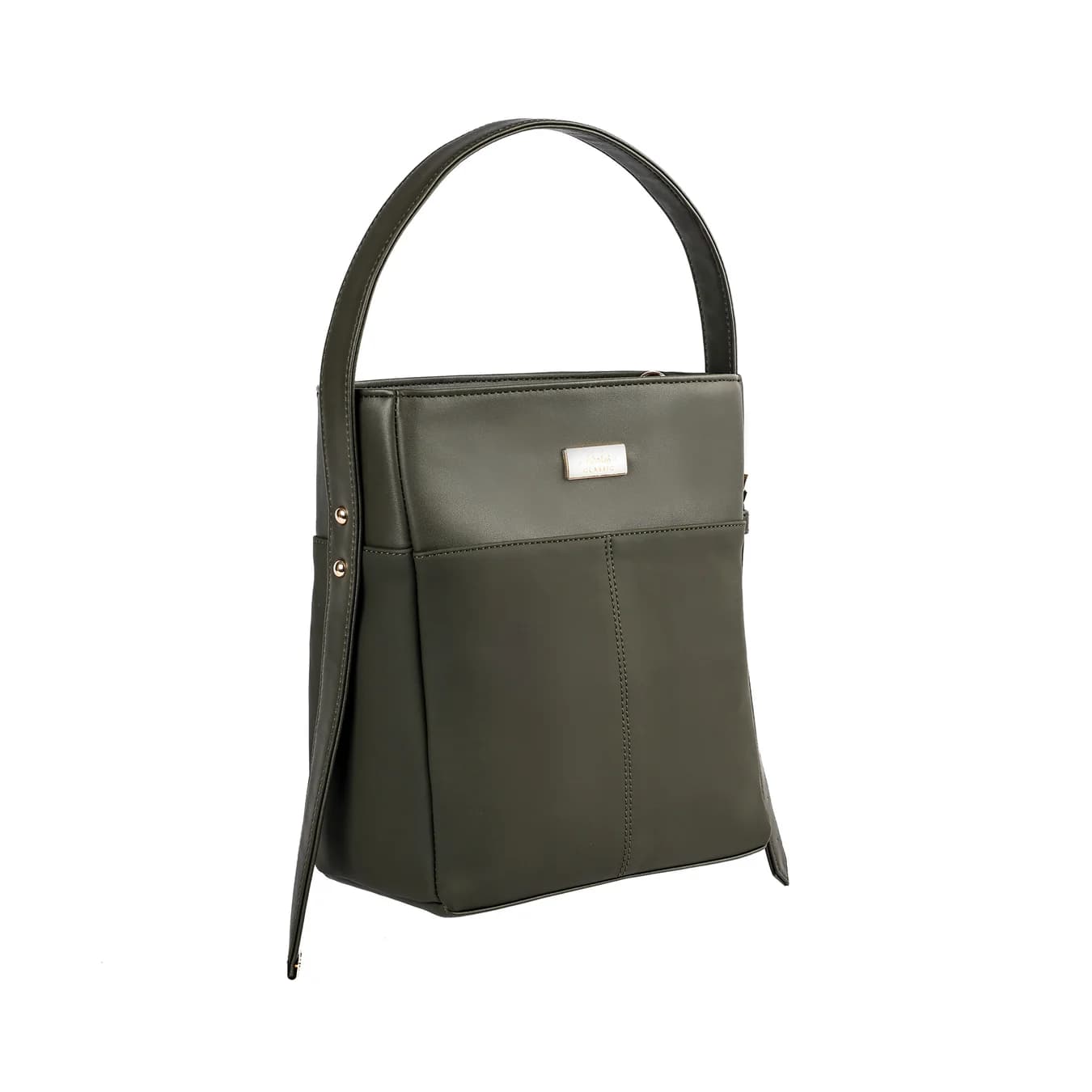 Women's Green Solid Non-Padded Matte Bucket Bag