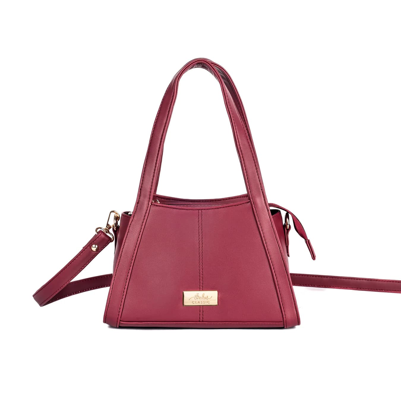 Women's Red Solid Non-Padded Vegan Leather Finish Sling Bag