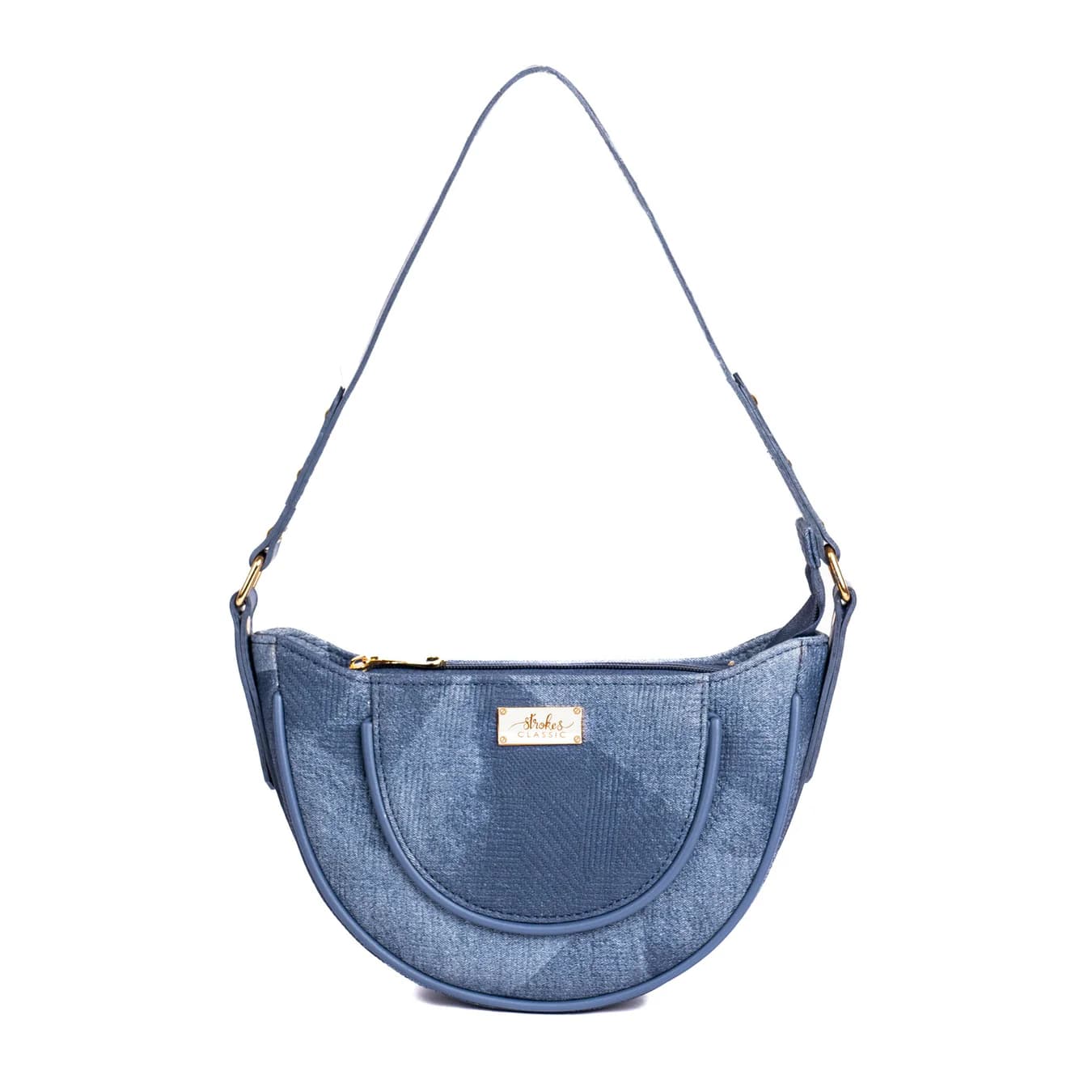 Women's Blue Solid No Vegan Leather Finish Shoulder Bag