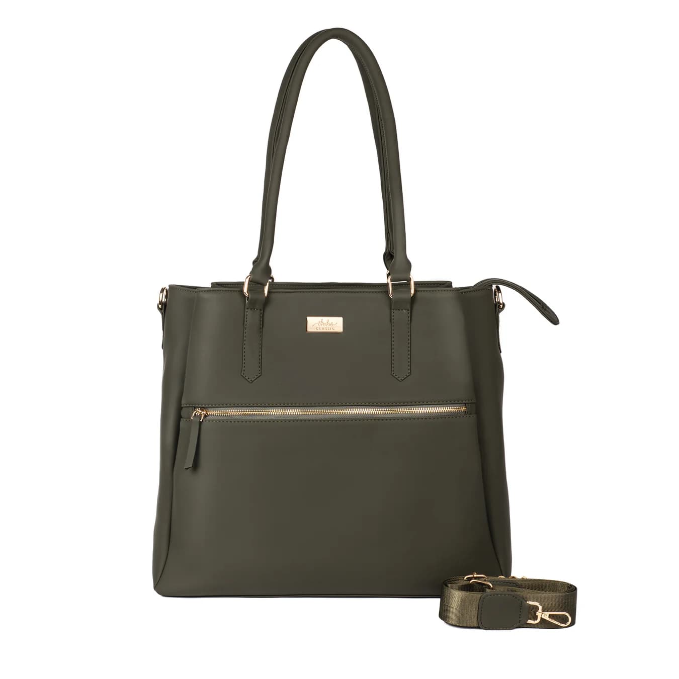Women's Green Solid Non-Padded Matte Tote Bag